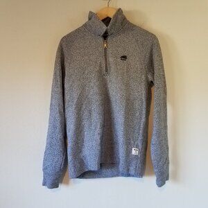 Roots Canada Quarter-Zip Pullover Sweatshirt Men’s S Long Sleeves Gray 03026